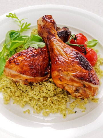 Chicken drumsticks with couscous