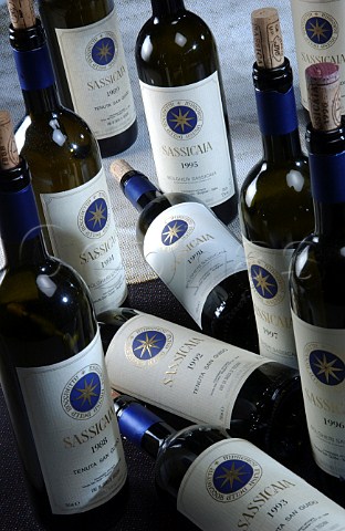 Different vintages of Sassicaia