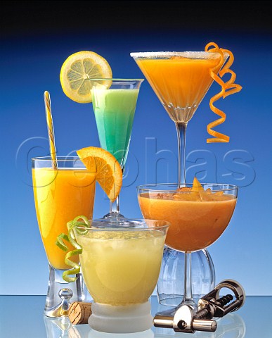 Assorted fruit juice cocktails