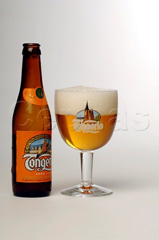 Bottle and glass of Tongerlo Abbey beer