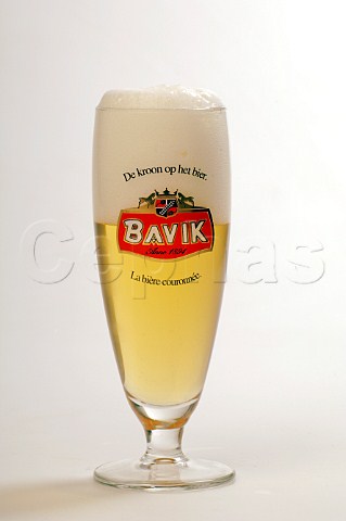 Glass of Bavik beer BavikDe Brabandere Belgium