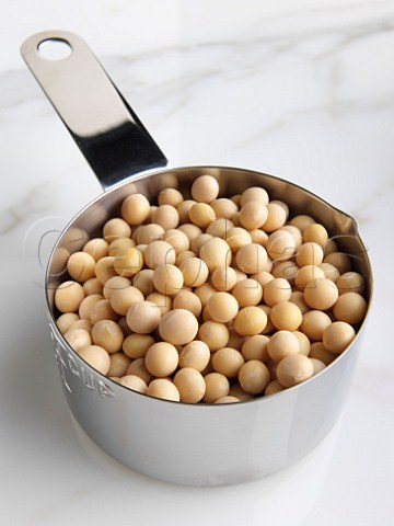 Soya beans in a saucepan