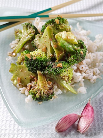 Broccoli stir fry with rice