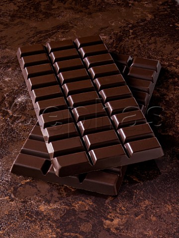 Bars of plain chocolate