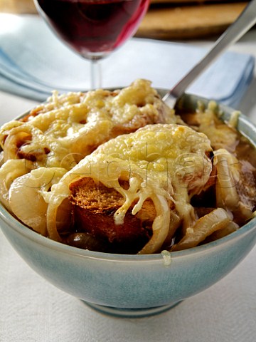 Bowl of french onion soup