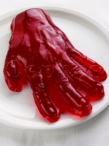 Red jelly hand
