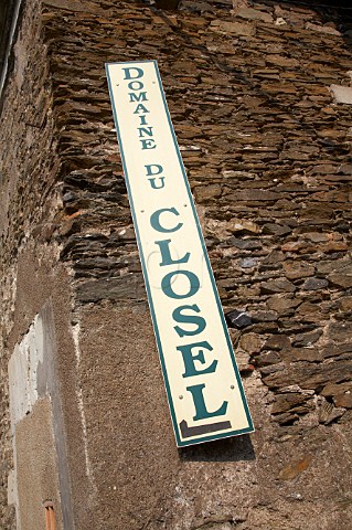 Sign on wall of Domaine du Closel Savennires MaineetLoire France