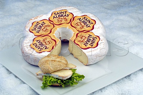 Saint Albray cheese with sesame roll sandwich