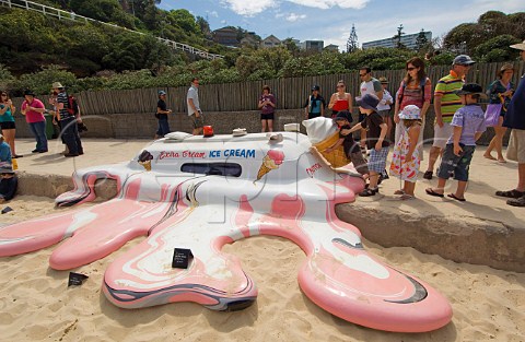 Sculpture of a melting icecream van at Sculpture by the Sea Sydney New South Wales Australia