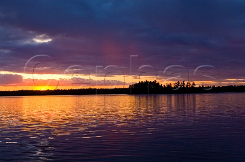 Lake Vermillion at sunset northern Minnesota USA
