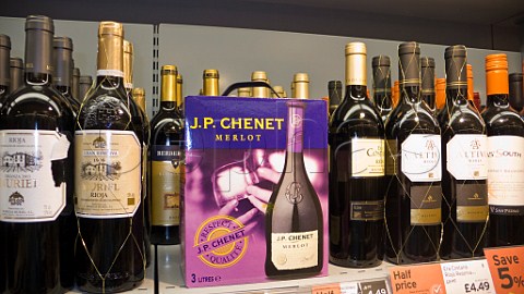 JP Chenet bag in box wine on sale in an English supermarket