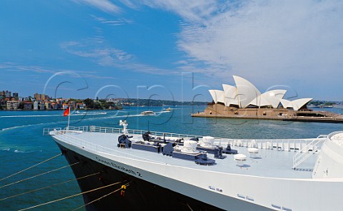 Queen Elizabeth II and Opera House Sydney New South Wales Australia