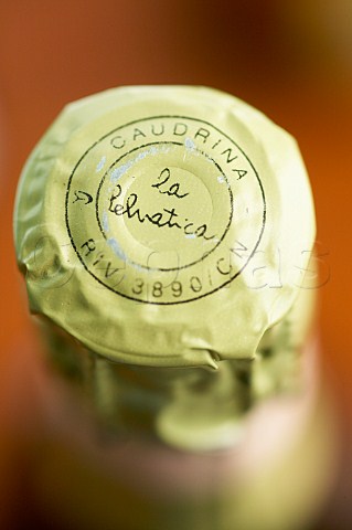 Detail of a bottle of Moscato DAsti Piemonte Italy Moscato dAsti