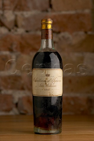 Bottle of 1921 Chteau dYquem in cellar of Palais Coburg Vienna Austria