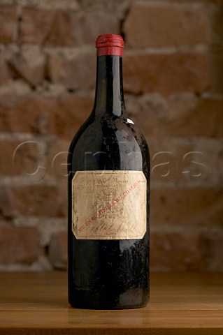 Bottle of 1900 Chteaux Margaux in cellar of Palais Coburg Vienna Austria