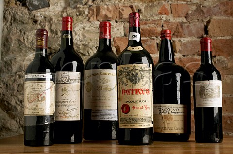 Rare and old bottles of Bordeaux wines cellar of Palais Coburg Vienna Austria  