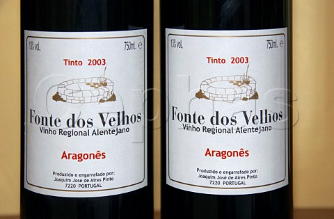 Bottles of Alentejo wine from Joaquim Jos de Aires Pinto Portugal