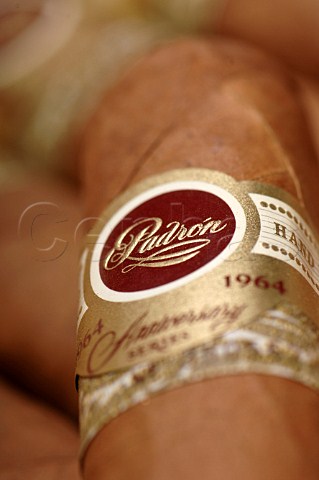 Closeup of band on Padron Anniversary 1964 Diplomaticos cigar Havana Cuba