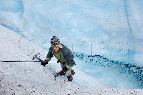 Ice Climbing on Tunbergsdals Glacier Leirdal Norway
