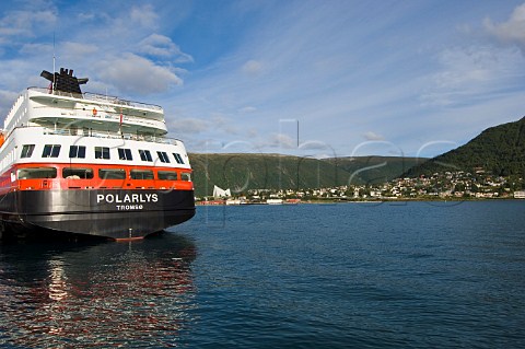 Polarlys coastal cruise ship docked in Troms Norway