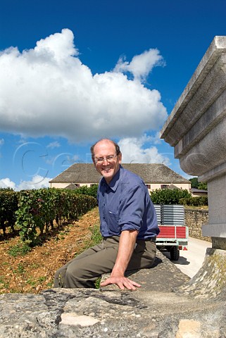 Denis Fetzmann at entrance to the Corton Grancey winery of Louis Latour AloxeCorton Cte dOr France