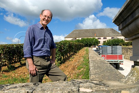 Denis Fetzmann at entrance to the Corton Grancey winery of Louis Latour AloxeCorton Cte dOr France