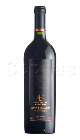 Bottle of Luis Felipe Edwards Doa Bernarda Private Collection wine Colchagua Valley Chile Rapel