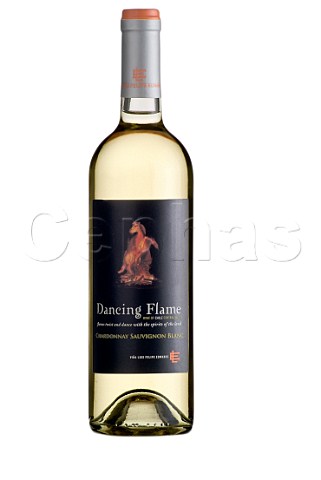Bottle of Luis Felipe Edwards Dancing Flame Chardonnay Sauvignon Blanc wine Colchagua Valley Chile Rapel