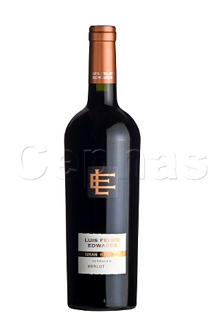 Bottle of Luis Felipe Edwards Gran Reserva Terraced Merlot wine Colchagua Valley Chile Rapel