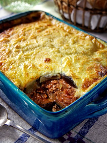 Moussaka in oven dish