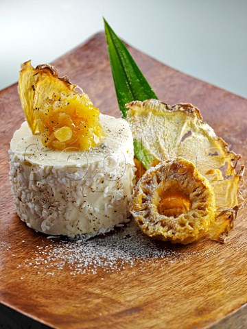 Coconut parfait with dried fruit