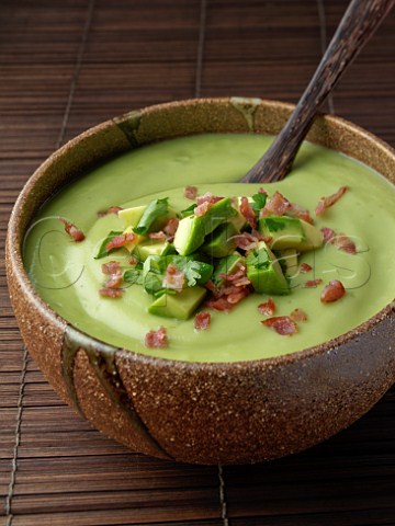 Bowl of avocado soup