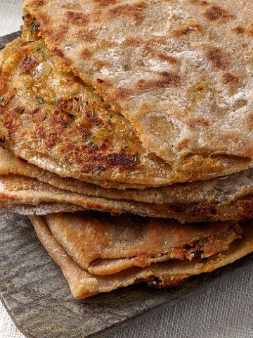 Pile of Indian aloo parathas