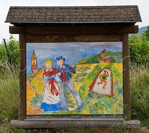 Roadside sign near Bergheim Alsace France