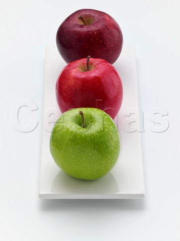 Granny Smith Pink Lady and Red Delicious apples