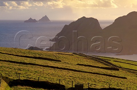 Skellig Islands viewed from Iveragh Peninsula County Kerry Ireland