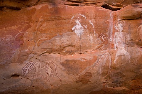 Rock art at Killagurra Gorge in the Durba Hills Canning Stock Route Western Australia