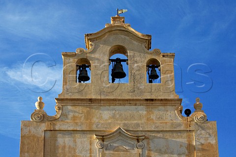Church bell tower in Madrice Square Favignana Favignana Island Sicily Italy