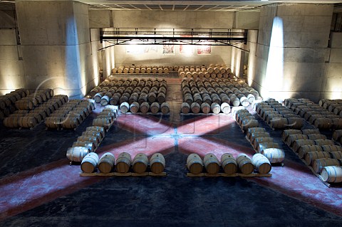 Barrel room of OFournier winery in San Carlos Mendoza Argentina
