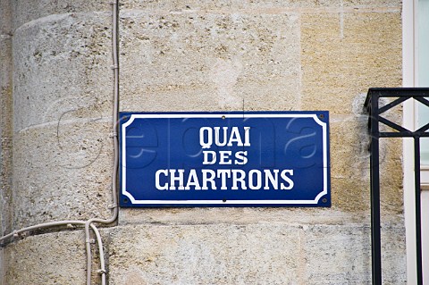 Quai des Chartrons street sign Bordeaux Gironde France