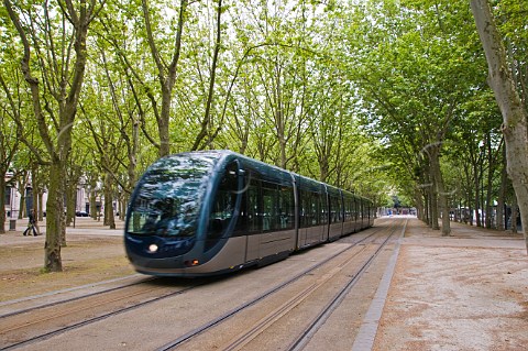Tramway in Place des Quinconces Bordeaux Gironde France