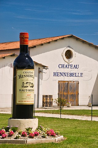 Giant bottle outside Chteau Hennebelle Lamarque Gironde France HautMdoc  Bordeaux