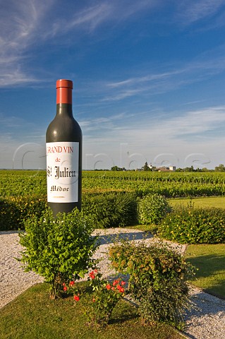 The giant wine bottle sign in Beychevelle Gironde France StJulien  Bordeaux