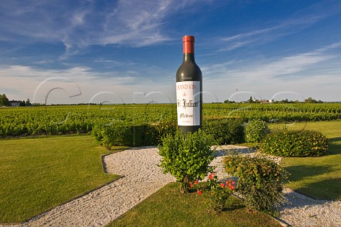 The giant wine bottle sign in Beychevelle Gironde France StJulien  Bordeaux