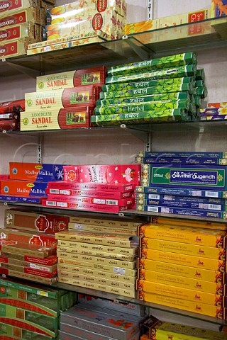 Incense sticks for sale inside the Spice Market in Jew Town Mattancherry Kochi Cochin Kerala India