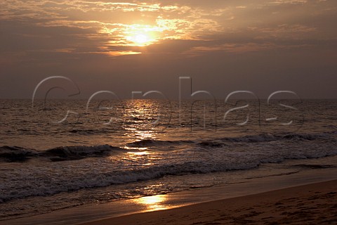 Sunset over Lakshadweep Sea off the Costa Malabari beach near Kannur Cannanore on the CochinMysore  CochinGoa route North Kerala India