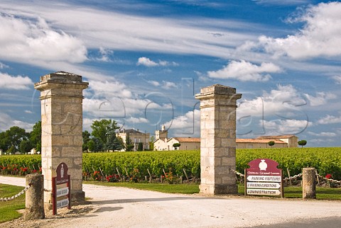 Entrance to Chteau GruaudLarose and its vineyards Beychevelle Gironde France StJulien  Bordeaux