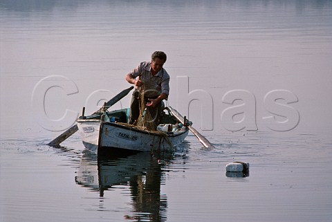Fishing in Argostoli Lagoon Cephalonia  Greece