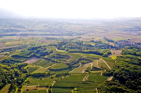 Vineyards and the village of Ziersdorf Austria Weinviertel