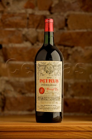 Bottle of Chteau Ptrus 1970 cellar of Palais Coburg Vienna Austria